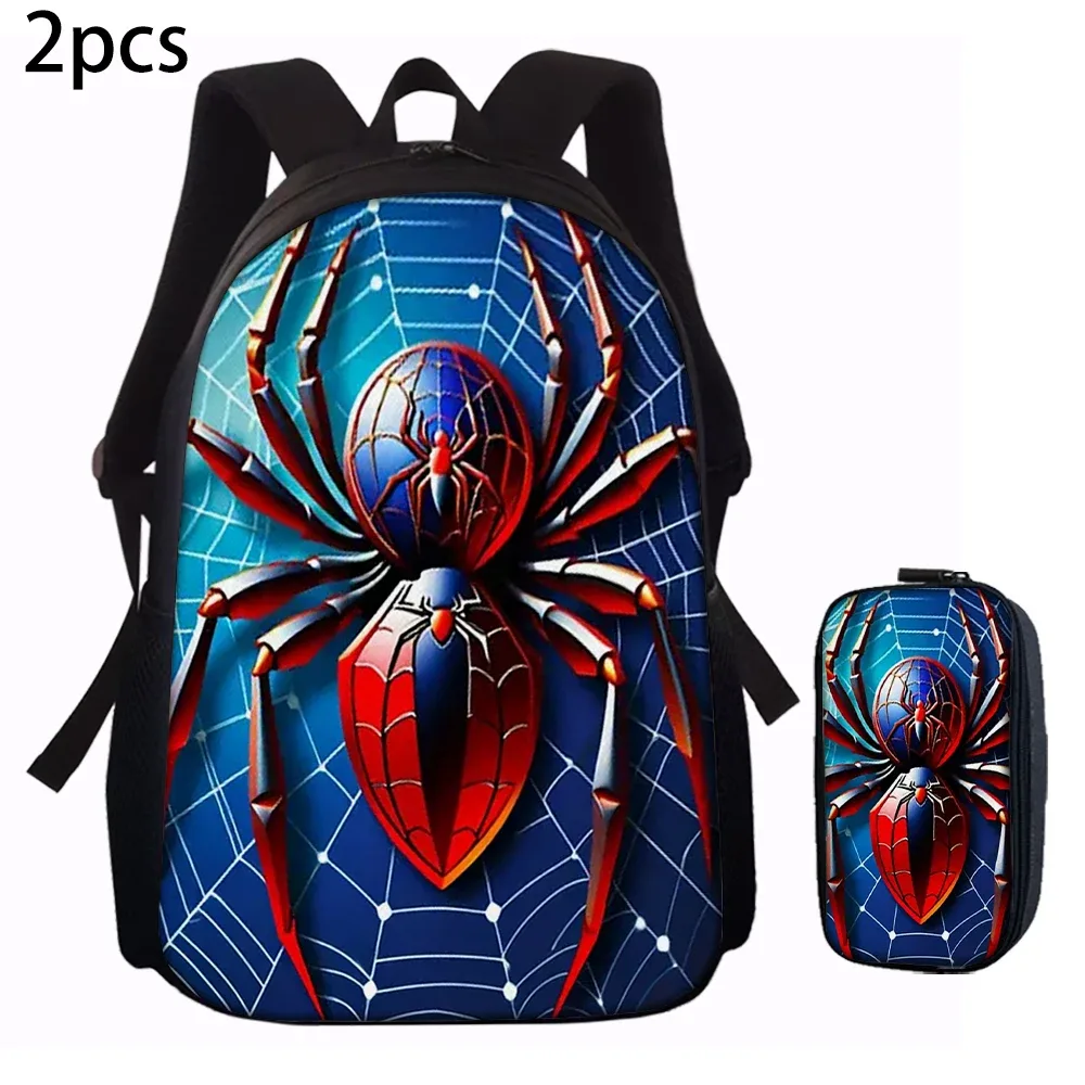sac dos polyester arachnide rouge bleu noire enfant école couverture souple polyester doublure capacité inférieure vingt litres