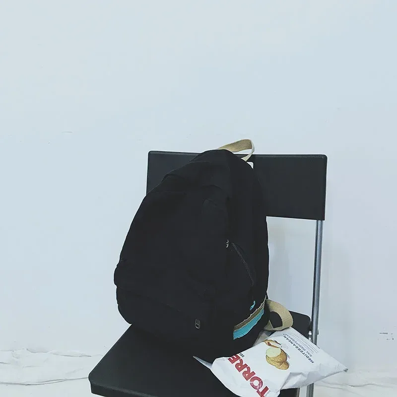 sac à dos d'école rétro chic en coton pour adolescent, sac à dos de livre décontracté, tissu doux, style coréen, étudiant, femme, vintage, pingouin, marée