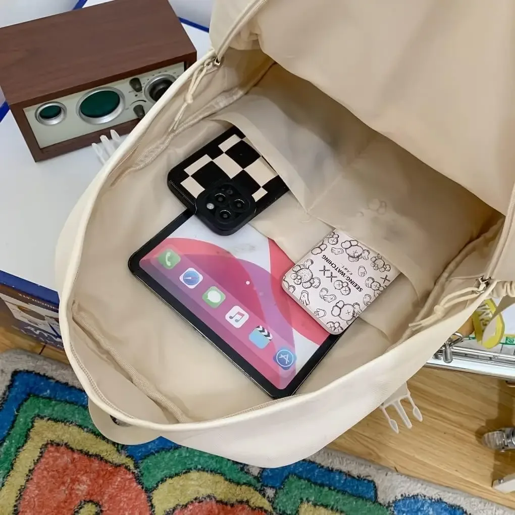 fenêtres claires mode femmes sacs à dos pour femmes adolescents bricolage badge jk broche affichage sac à dos solide multi poches ita sacs