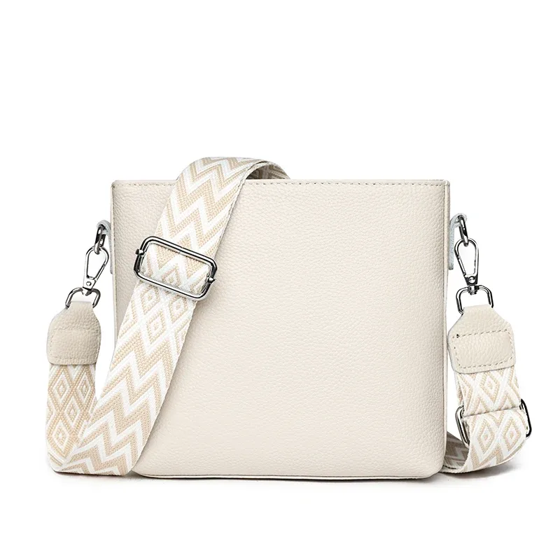 sac à bandoulière en cuir véritable 100% pour femmes, sac à bandoulière à large sangle, sacoche en cuir de vache, petit sac à main et bourse