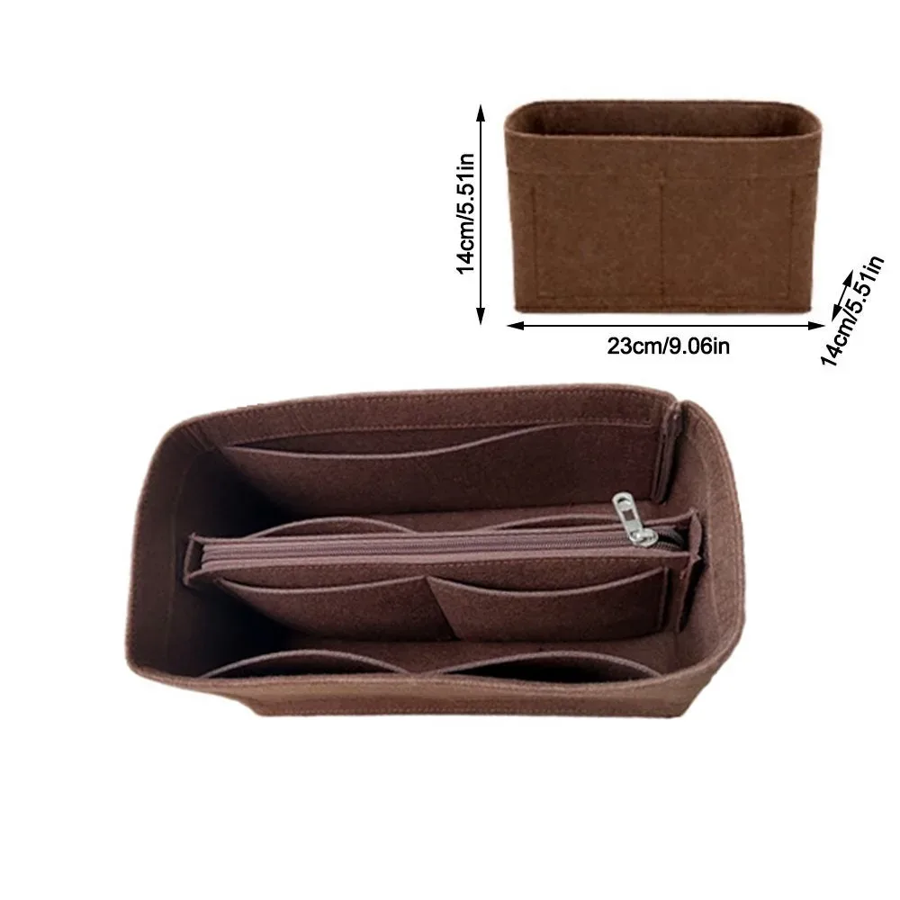 sac d'insertion en feutre grande capacité avec fermeture éclair, organisateur de sac à main multi-poches pour lv speedy25/30/35/gentlewoman
