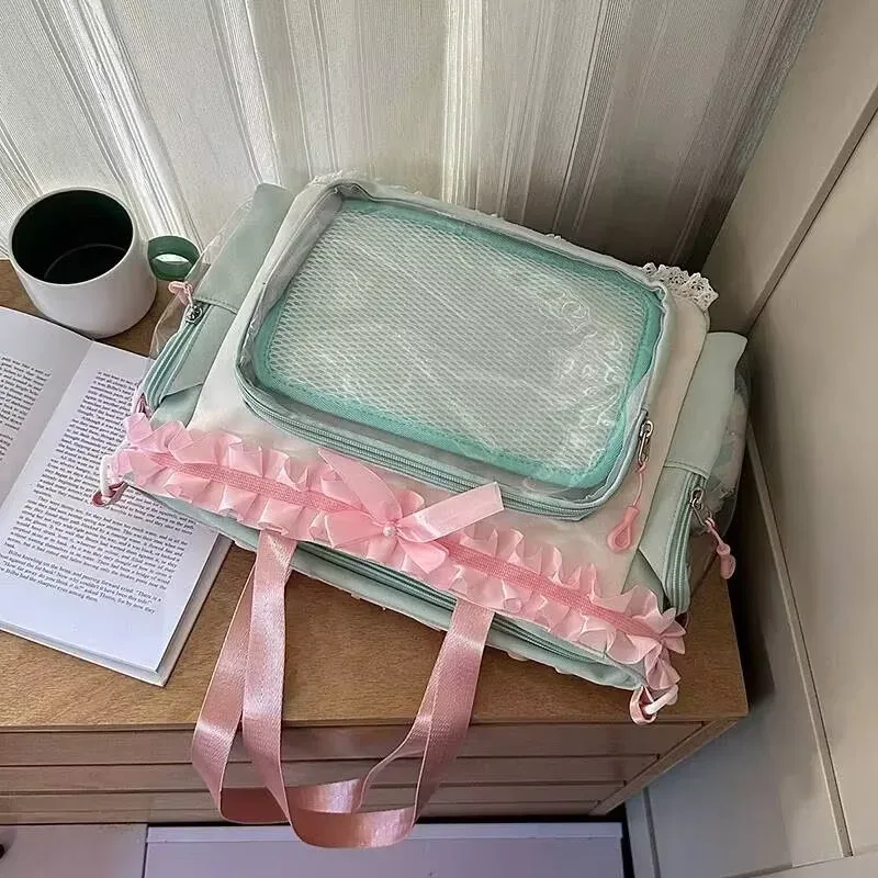 y2k mignon japonais ins ita sac lolita fille fourre-tout transparent sac à bandoulière grande capacité sac à bandoulière décontracté bricolage affichage sacs à main