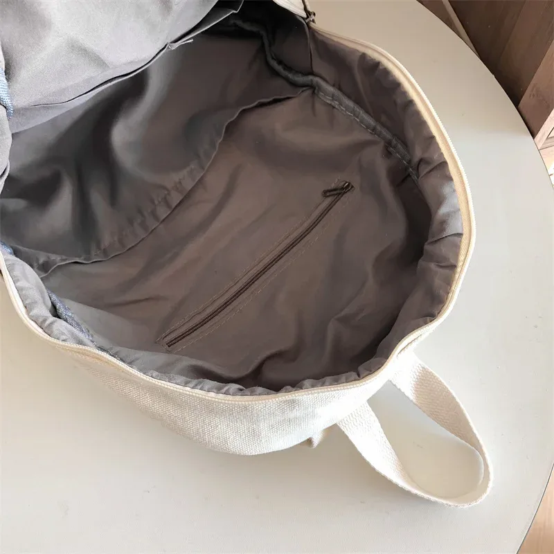 sacs à dos en toile monochromes pour femmes, sacs d'école simples classiques, cartables de gril de style coréen, forfaits de voyage en tissu unisexe, 100% coton
