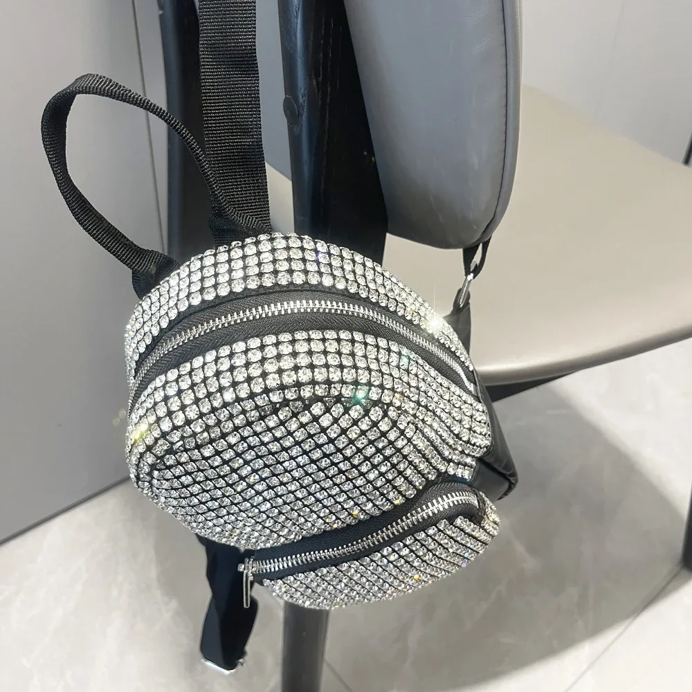 sac à dos en cristal brillant avec biscuits, sacs à main et sacs à main faits à la main, sacs à dos de créateurs de luxe, sac à main