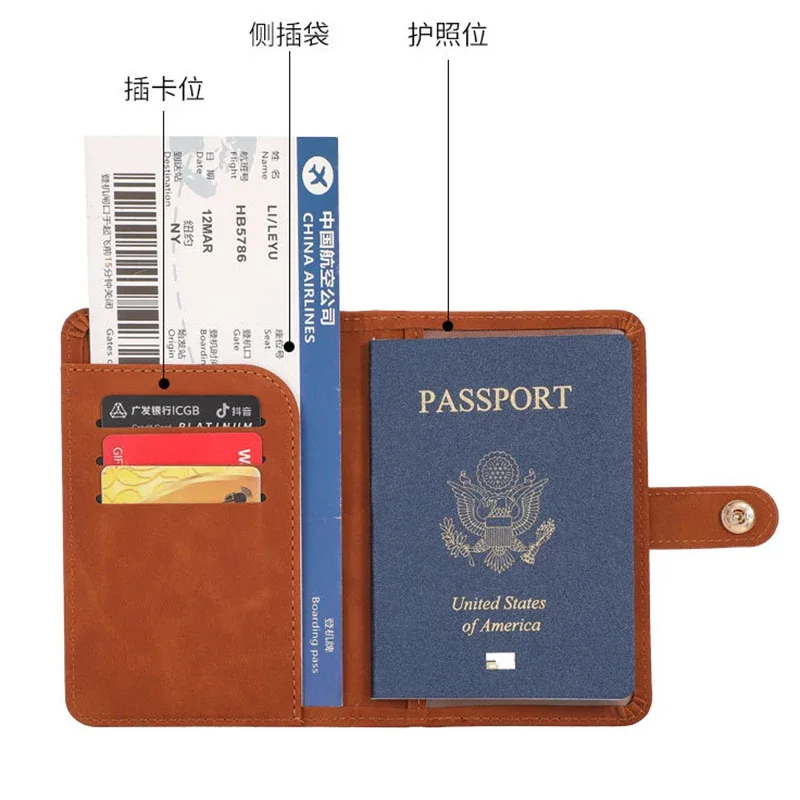 porte-passeport personnalisé avec nom personnalisé sur la couverture, étui de couverture pour passeport d'avion, organisateur de documents de voyage
