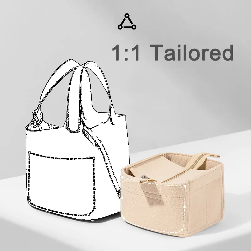 organisateur de sac à cosmétiques en feutre pour femme avec fermeture éclair, insert de sac fourre-tout, compatible avec picotin 18 22, nouveauté 2026