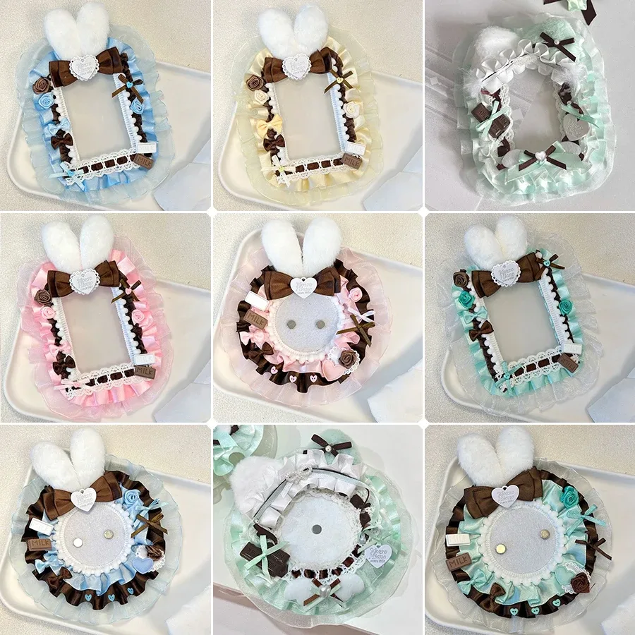 support de présentation pour badges anime et cartes photo, décoration pour sac ita, avec oreilles de lapin mignonnes, organisateur de cartes photo, accessoire de panneau d'insertion pour sac ita