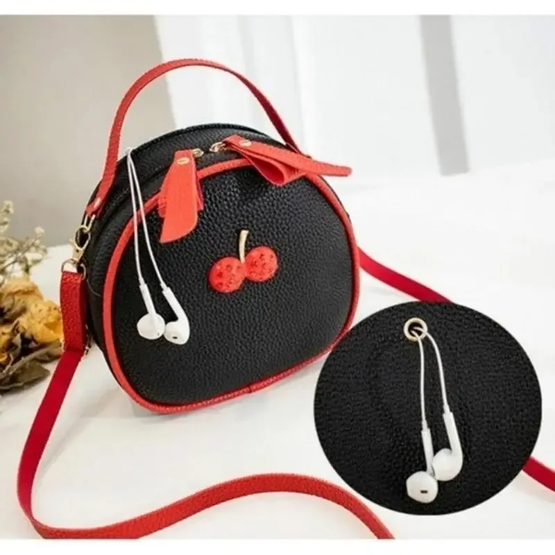 mode cerise modèle doux filles petit sac rond sac à main simple décontracté étudiant mini voyage sac à dos sacs à main sacs à bandoulière