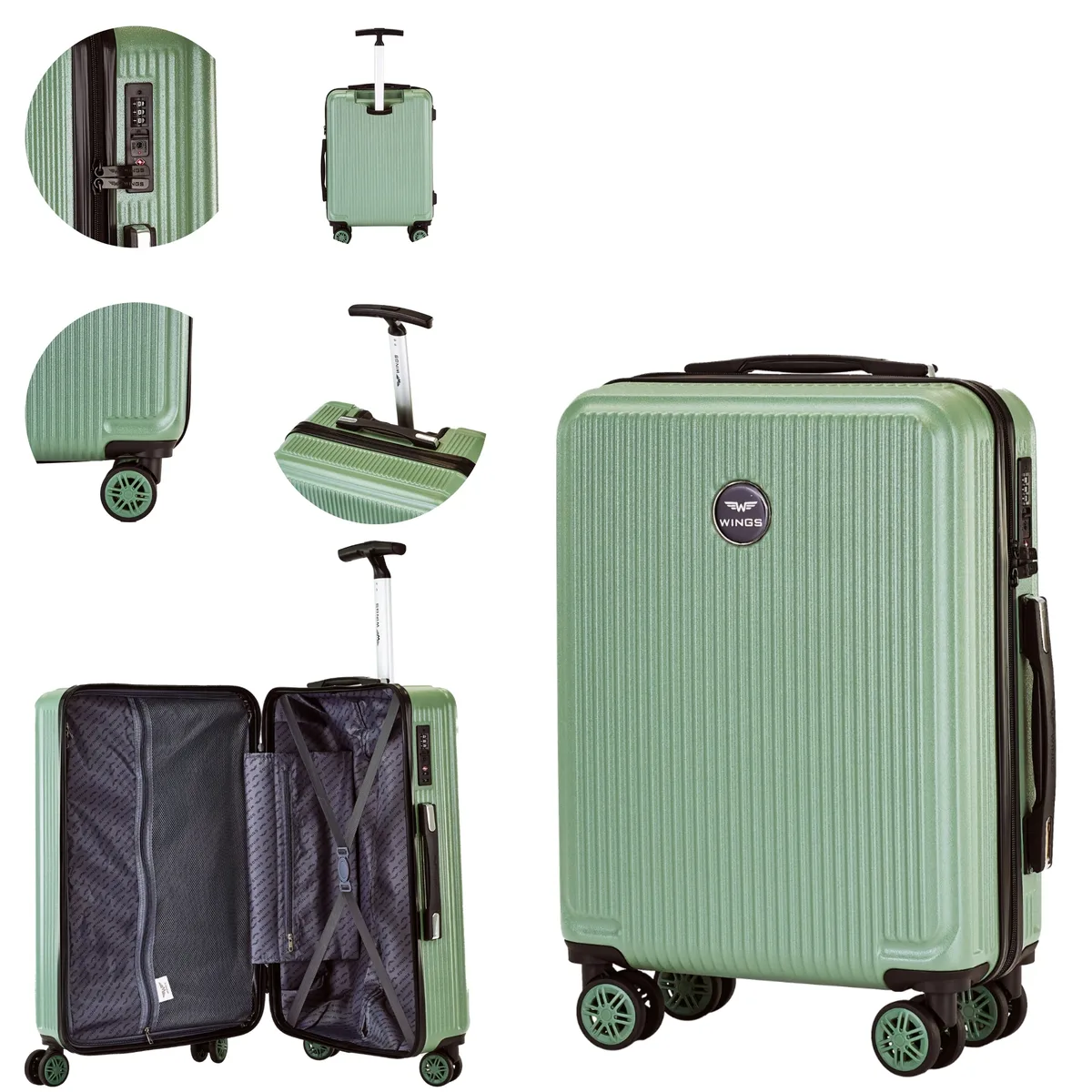 valises au choix : s, m, l — 20'', 24'', 28'' ; valises cabine wings pour wizz air, ryanair et lot ; légères, spacieuses et durables, en polycarbonate à 100 % avec serrure tsa.