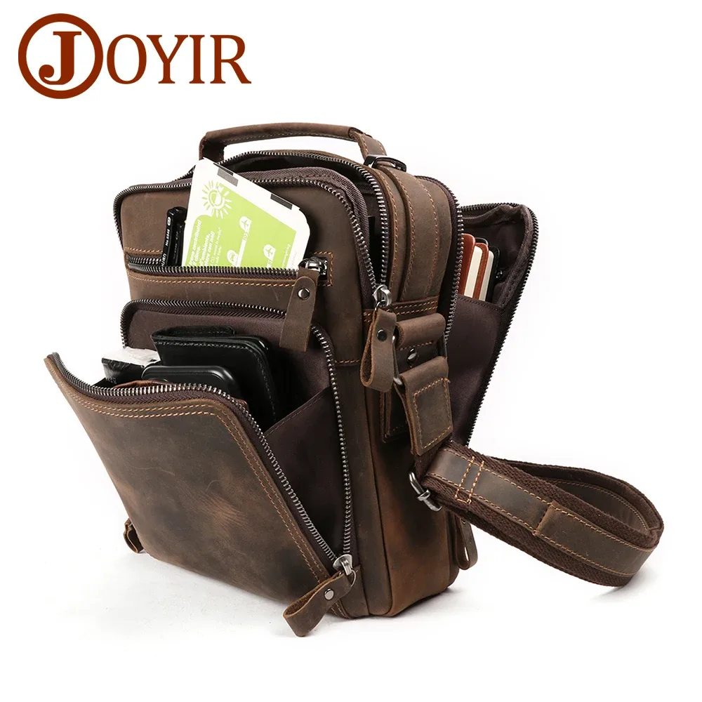 joyir nouveau cuir véritable hommes vintage sacs à main petit rabat hommes sac à bandoulière décontracté bureau sacs de messager mode sac à bandoulière