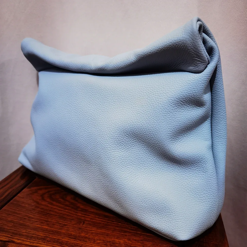 sac à main en cuir de vachette 100% authentique, sac à main pliable de haute qualité pour femmes, sac à main de créateur simple avec poignée magnétique