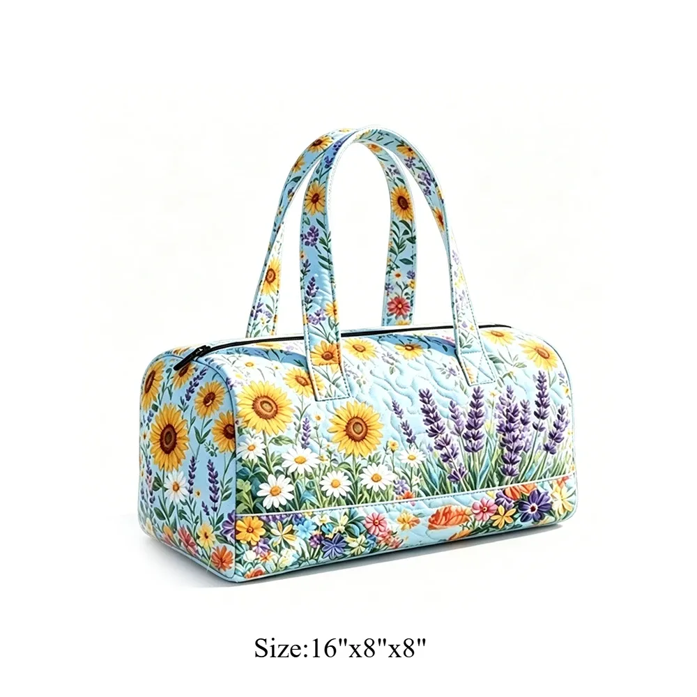 sac de voyage matelassé à imprimé chien teckel mignon, rayures arc-en-ciel, pour les amoureux des animaux, sac de week-end léger en polyester pour femmes et filles