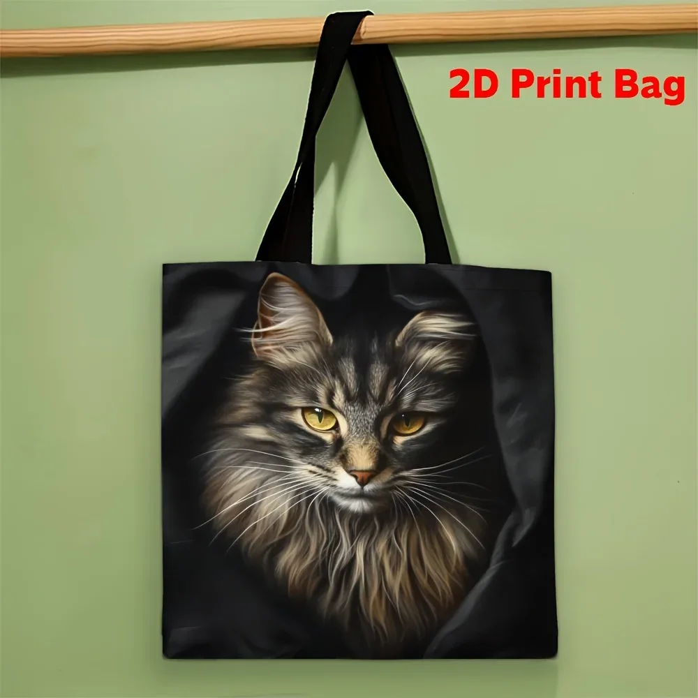 maine coon cat tote bag sac à main en polyester élégant et durable avec imprimé chat élégant pour les sacs à bandoulière shopping et errands