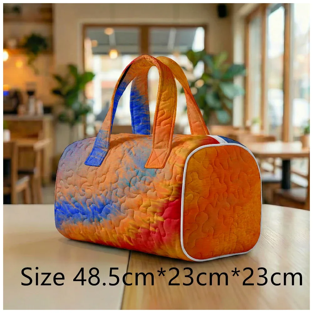 sac fourre-tout matelassé tendance pour femmes, motif tie-dye et marbré, sac à bandoulière grande capacité, sac à main pour les voyages, le shopping, la plage, la salle de sport