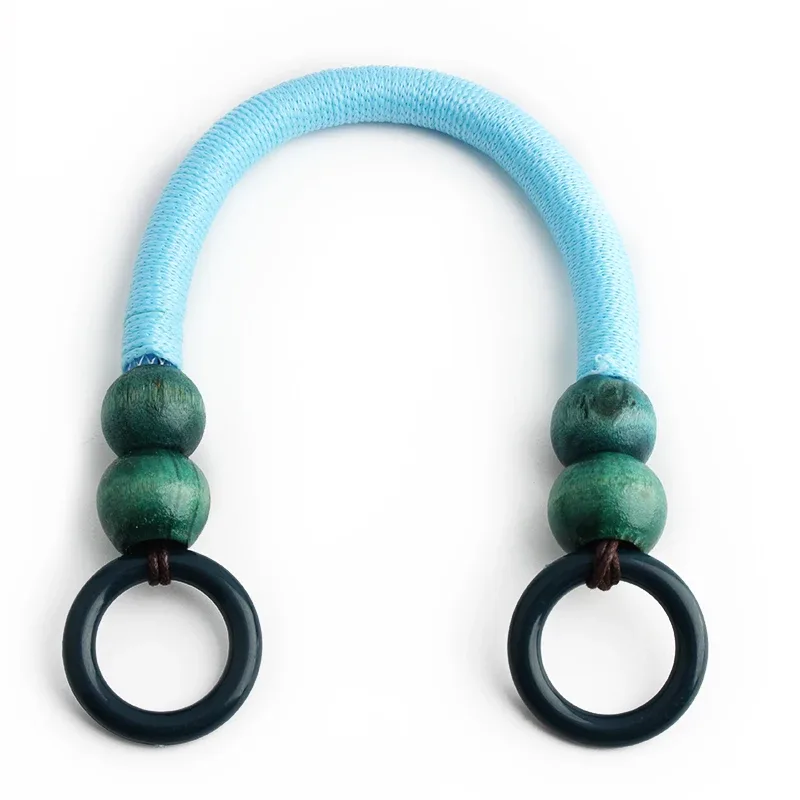 sangle de portefeuille en ulde nylon avec perles en bois, poignée de remplacement, quatre perles en bois, sac à bandoulière en forme de u, poignée de boîte-cadeau, 4 pièces