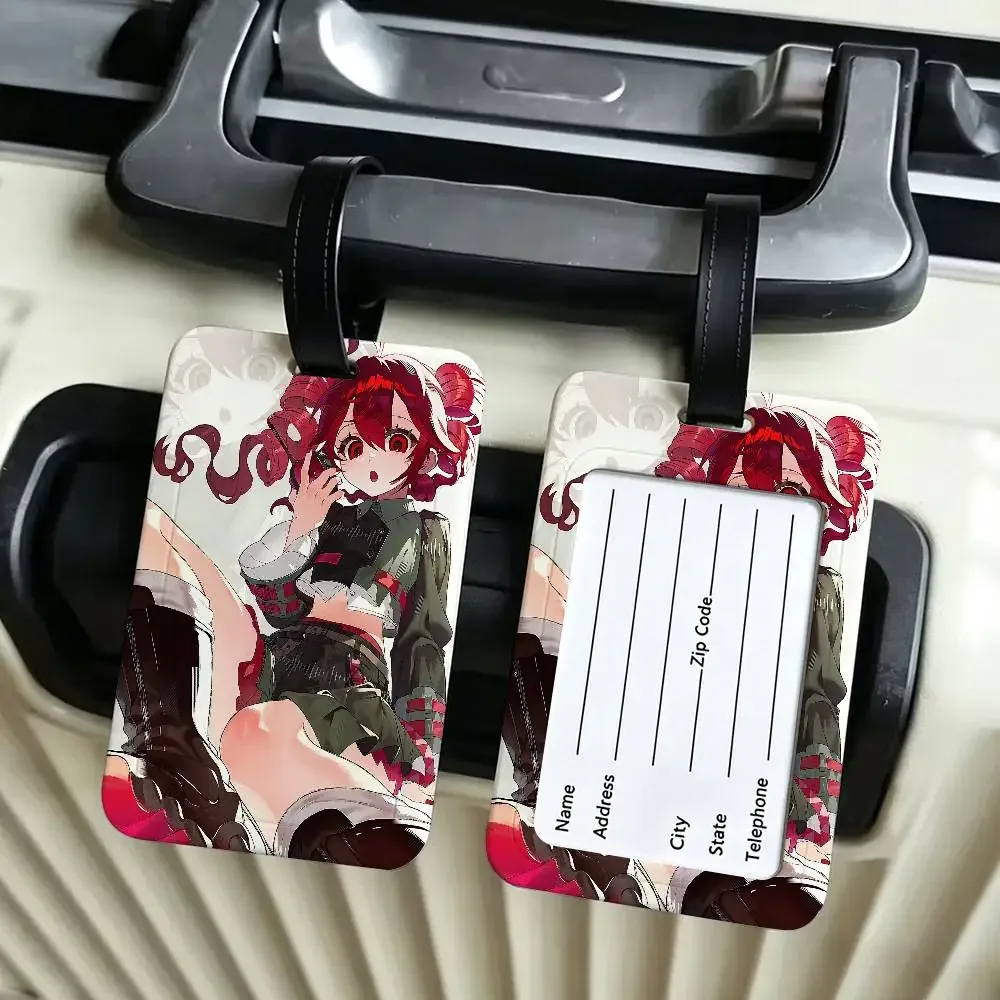 étiquette d'identification de bagage en pvc de la chanteuse virtuelle populaire kasane teto, porte-carte d'informations anti-perte, étiquette de nom pour valise de voyage