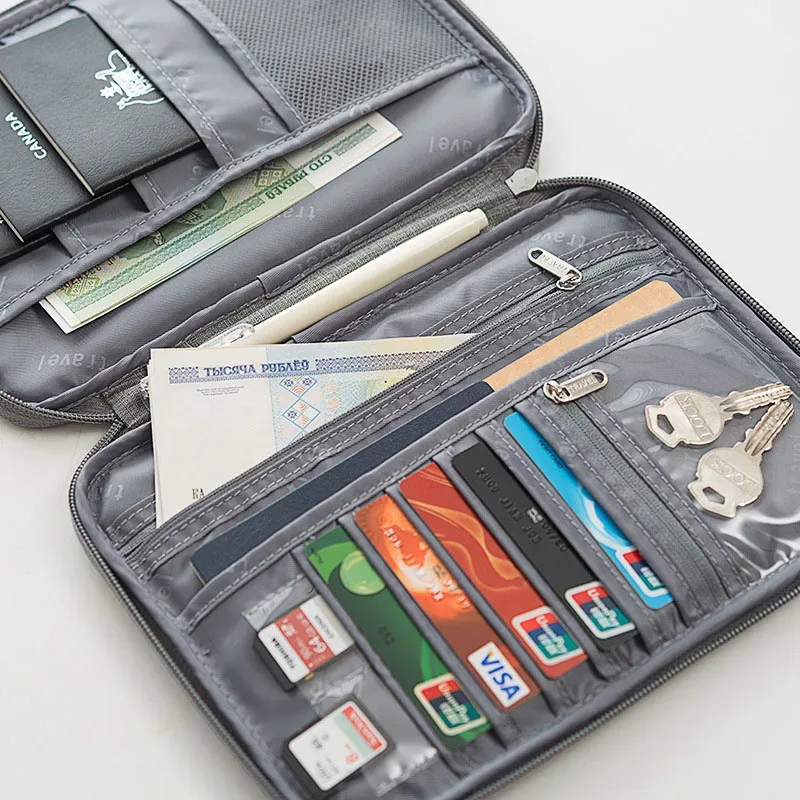 portefeuille de voyage porte-passeport familial multi-poches étui à documents étanche organisateur accessoires de voyage sac à documents porte-carte
