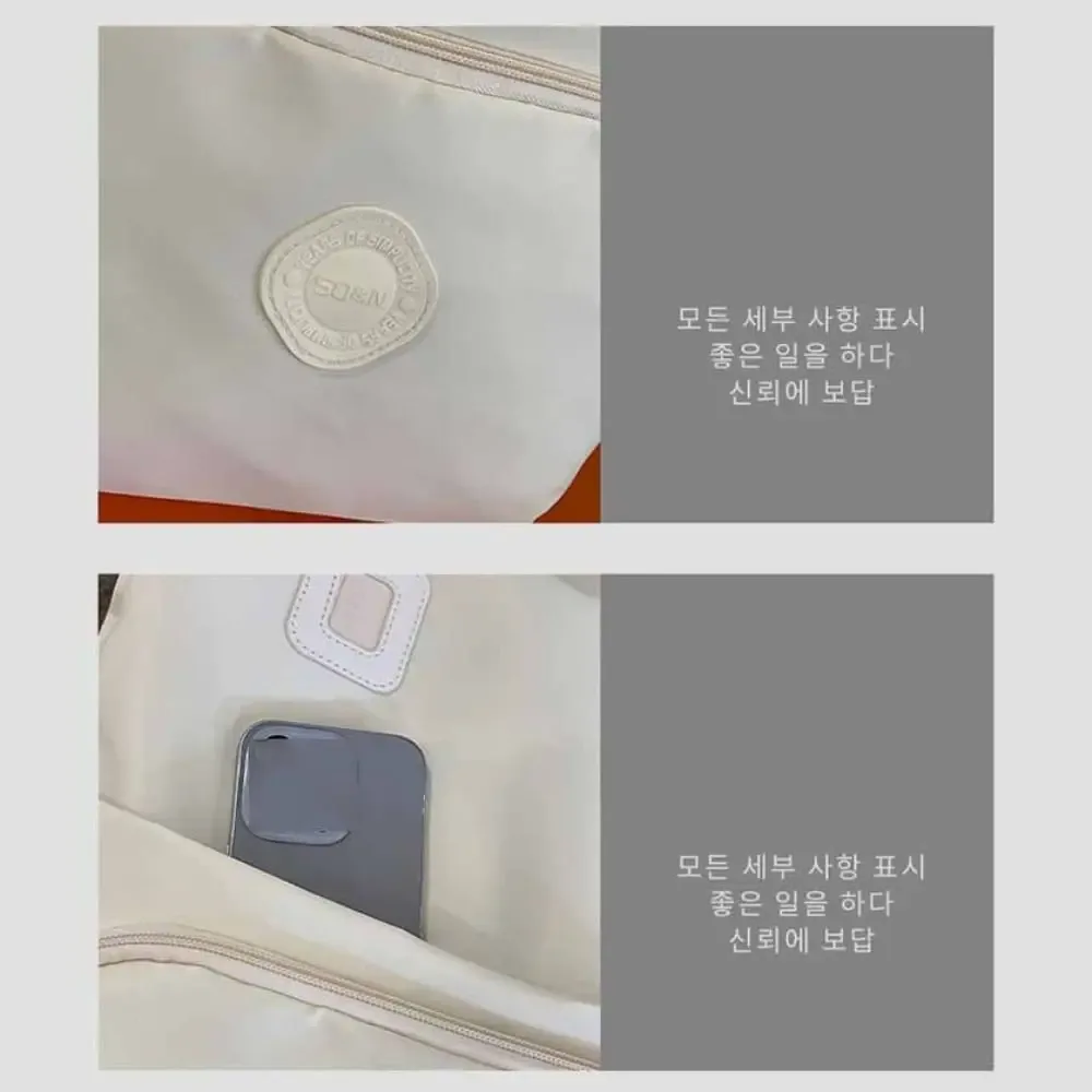 sac à dos de sport en nylon de style coréen, grande capacité, couleur unie, sac à bandoulière de voyage, design de niche, sac de fitness en nylon pour employé de bureau
