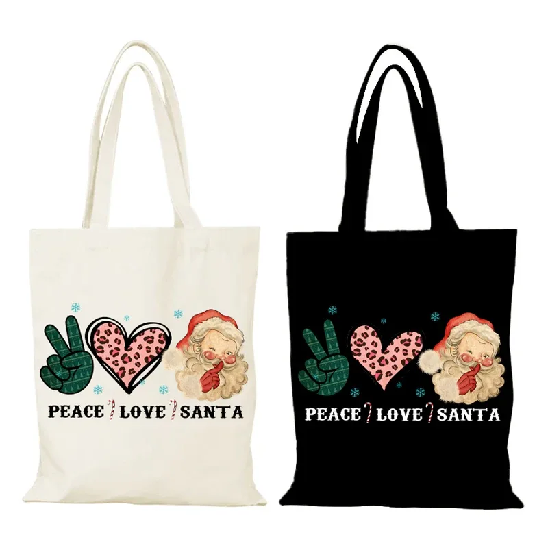 nouvel an cadeau homme sac fourre-tout femme joyeux noël femmes sac à provisions sac de cours sacs à main sacs en tissu eco shopper toile dame