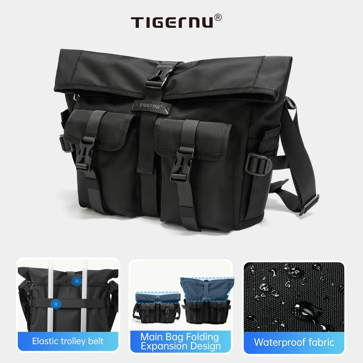 tigernu mode sacs de messager hommes sacs à bandoulière 13.3 pouces pochette d'ordinateur en plein air sacs à bandoulière pour hommes sacs de cyclisme garçons messager