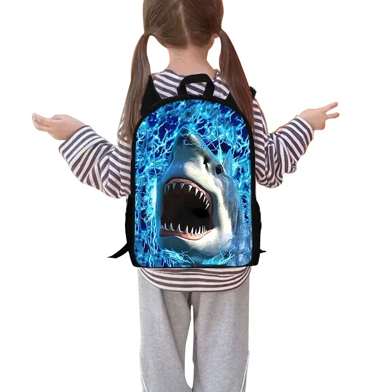 sac à dos pour enfants en trois parties sur le thème des animaux marins, requins, pour garçons et filles, meilleurs cadeaux, sac à dos scolaire dessin animé 2d