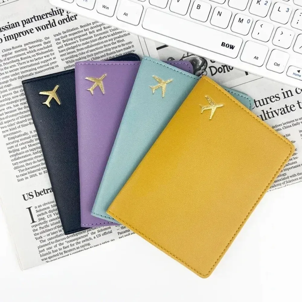 Porte-passeport en cuir PU, léger, portable, housse de protection pour passeport, couleur unie, étanche, portefeuille pour cartes de crédit