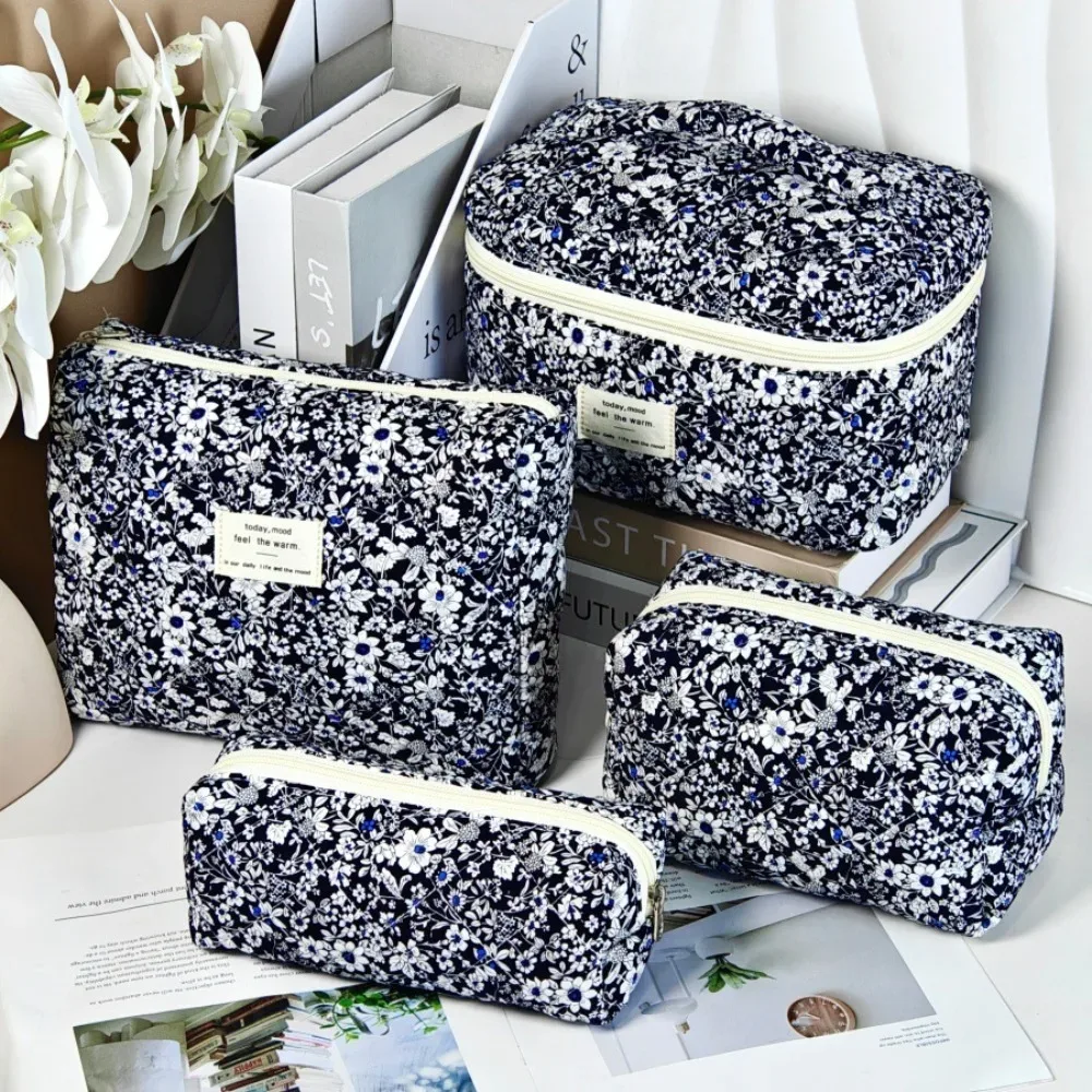 Sac à cosmétiques Vintage Rose noir pour femmes, pochette de rangement de voyage florale pour maquillage de toilette, sac à main Portable pour dames, cadeau