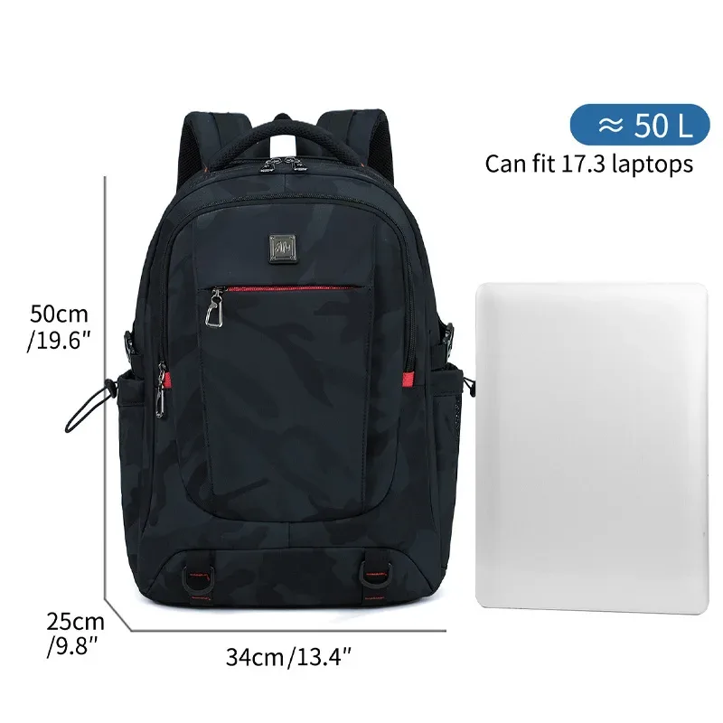 sac à dos pour ordinateur portable de 17 pouces - convient pour les voyages, résistant à l'eau, style universitaire, modèle pour homme, sac pour ordinateur portable, vert camouflage, bac