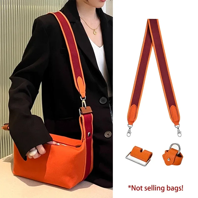 Élargissement toile tissé large bandoulière sac fourre-tout ceinture sac à bandoulière sangle pour H boîte à déjeuner toile sac à main accessoires