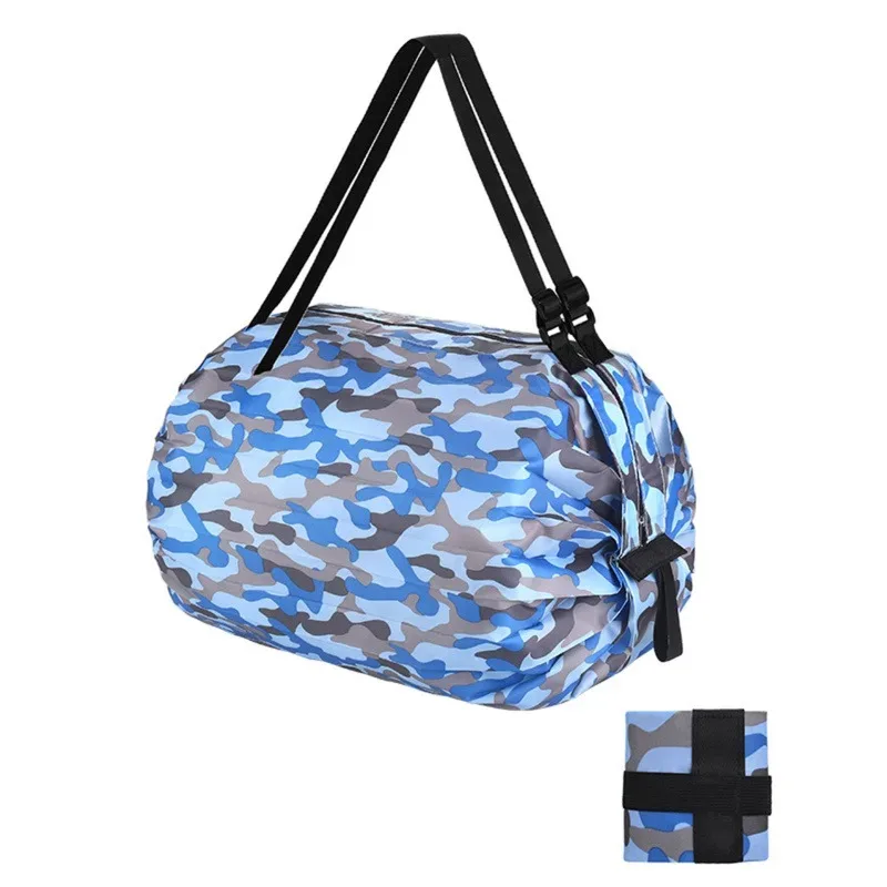 sacs de courses pliables, sac de rangement pliable avec poignée, sacs à main de camouflage de voyage portables, sac en nylon de grande capacité