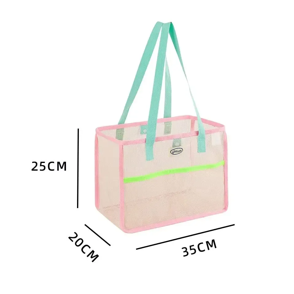 sacs de plage pour femmes, sacs de plage pliables colorés en filet, sac de voyage pour la piscine, poche de rangement pour accessoires de plage
