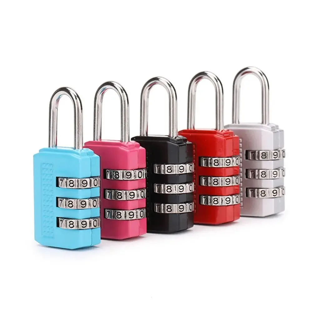 mini cadenas multifonctionnel à combinaison à 3 chiffres, couleur unie, antivol, en alliage, pour sac à main
