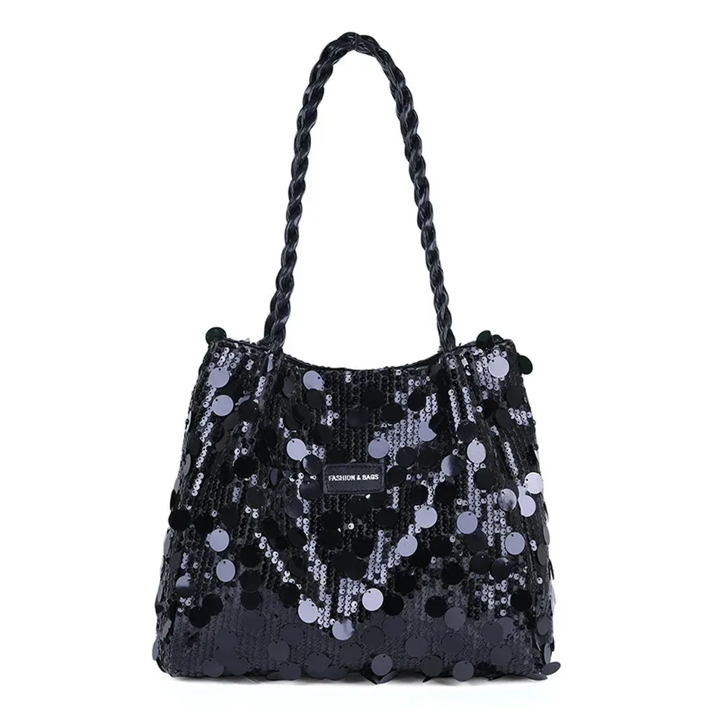 nouveau sac fourre-tout scintillant à paillettes pour femme, sac à bandoulière, sac à main pailleté grande capacité, pochette tendance pour soirées et sorties féminines
