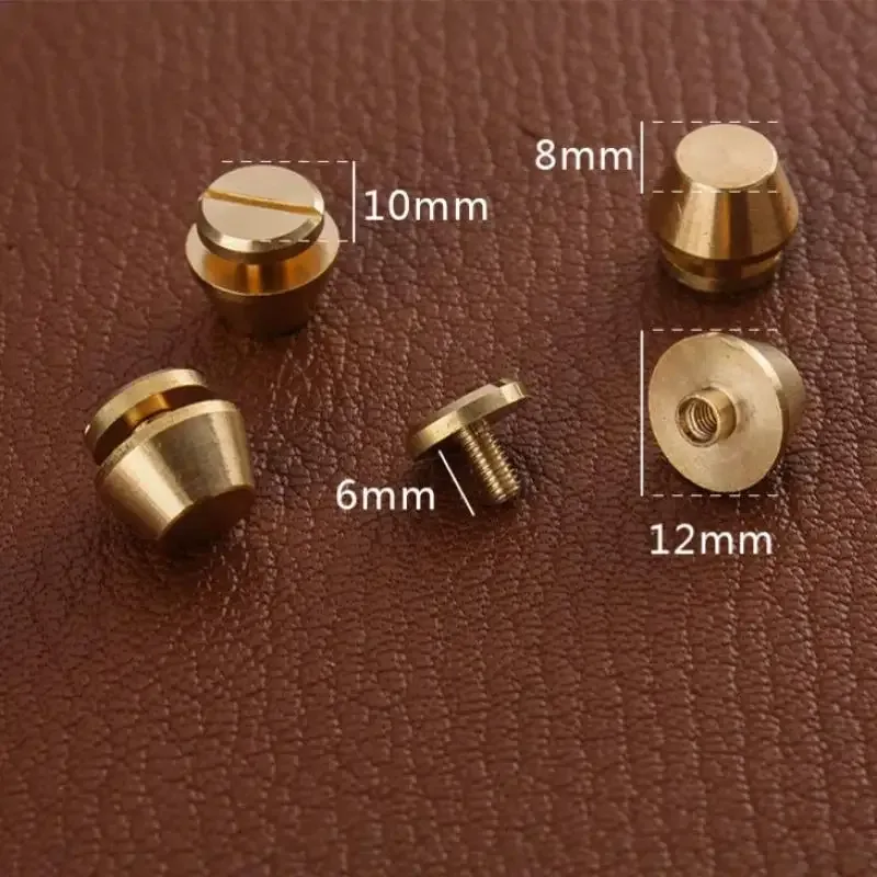 ensemble de rivets et vis en laiton de qualité, 5 pièces, bricolage, décor de sac en cuir, accessoires de rivets inférieurs de valise
