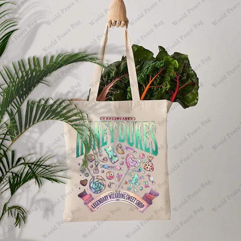 sac fourre-tout en toile à motif de sorcellerie, sac à bandoulière pour les voyages et les trajets quotidiens, sac de shopping réutilisable pour femmes