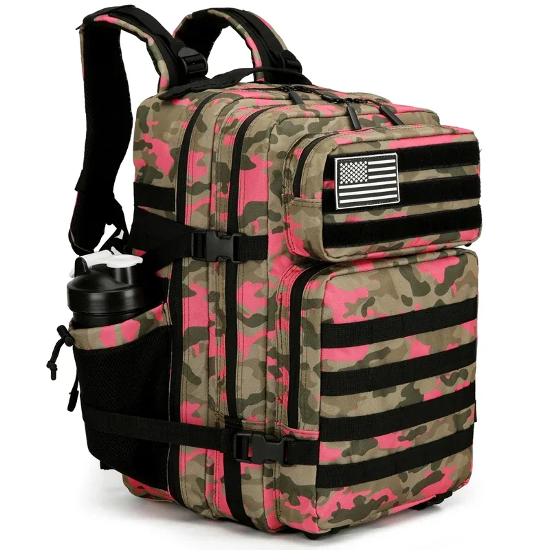 lhi 45l sac à dos tactique pour hommes et femmes grand athlète sac de sport sports de plein air randonnée survie sac à dos avec porte-bouteille