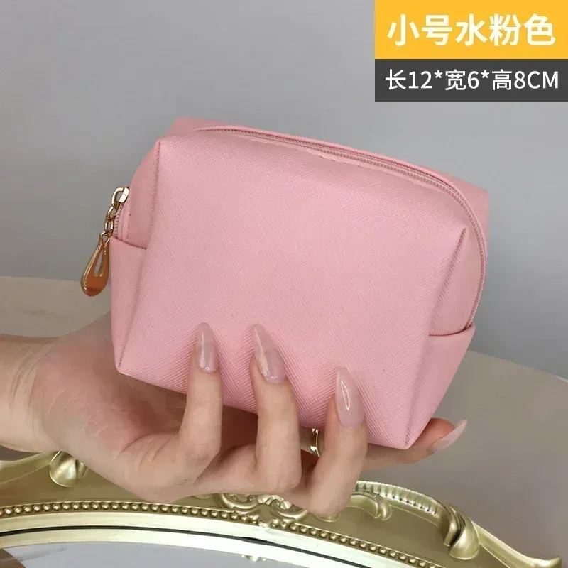 sac à cosmétiques de voyage en cuir pu pour femmes et filles, sac de maquillage, trousse de toilette, sac à main de rangement, poudres de maquillage