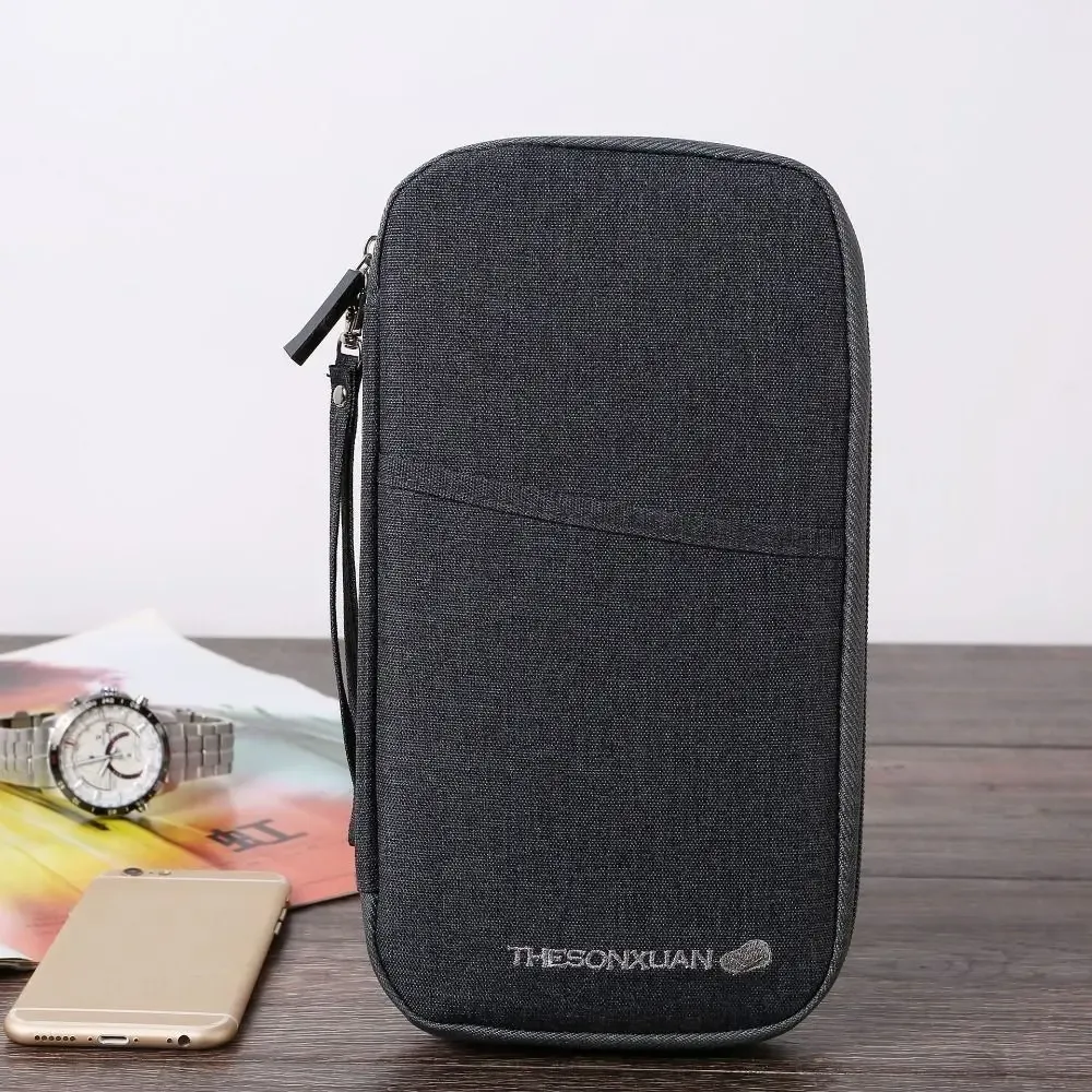 nouvelle pochette de voyage rfid pour passeport, organisateur multifonctionnel pour cartes et billets de famille, unisexe, idéal pour l'enregistrement à l'aéroport