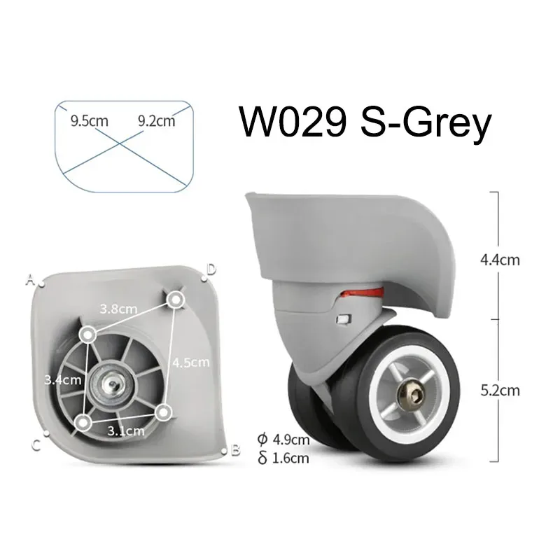 roues doubles de valise de qualité supérieure, silencieuses, pivotantes, universelles, accessoires de réparation de bagages - w029