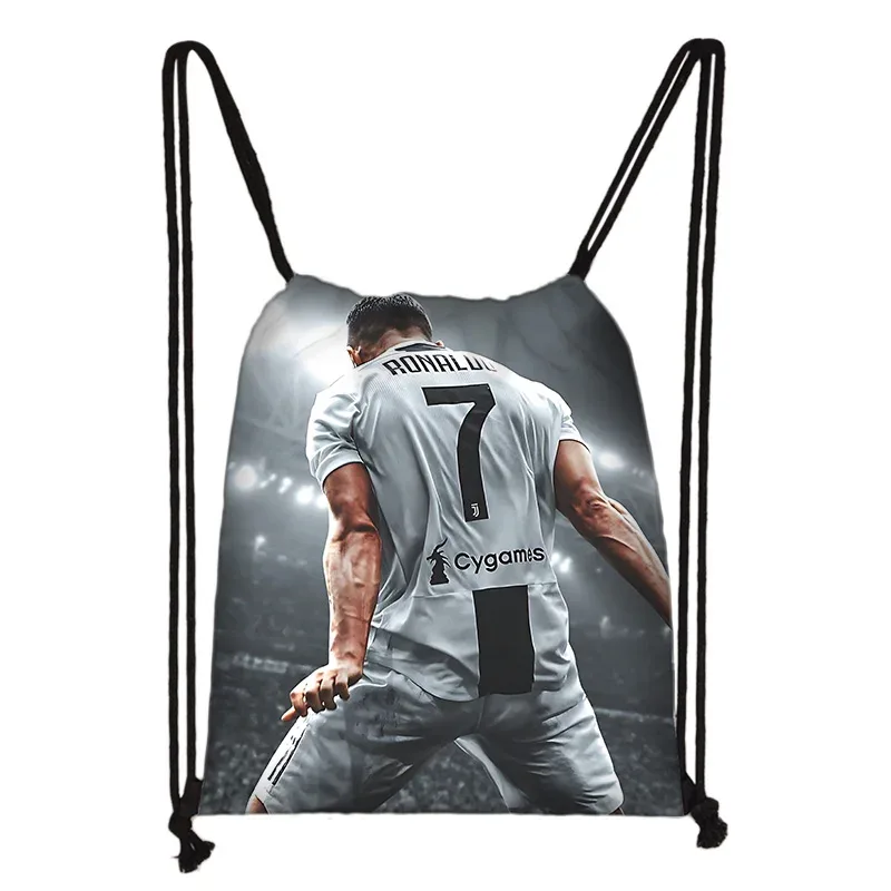 sac à cordon imprimé football star, léger et durable, sac de rangement pour le sport, le fitness et le yoga