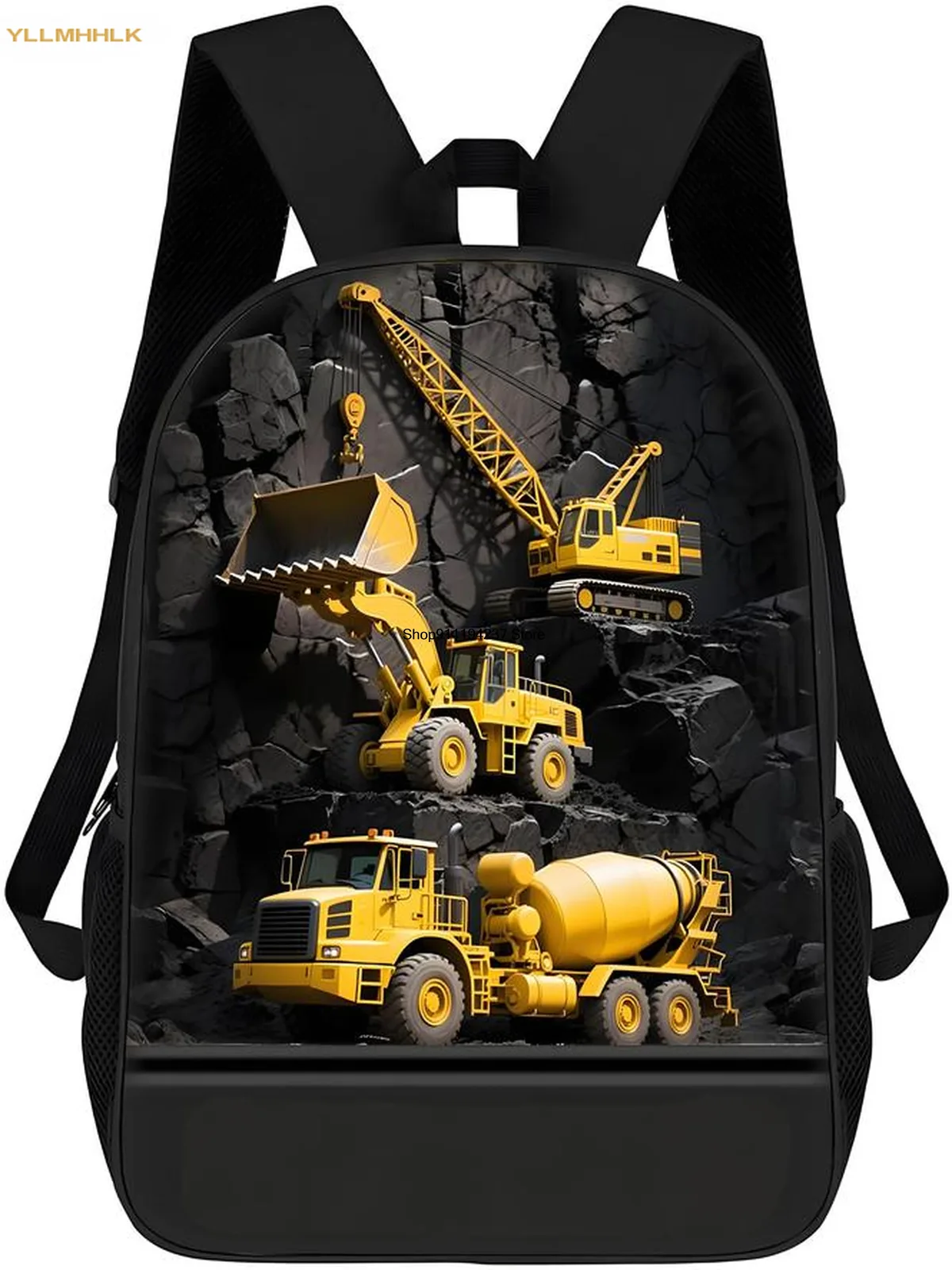 sac à dos personnalisé sur le thème des véhicules d'ingénierie, sac à dos pour pelle, sac à dos pour camion de construction