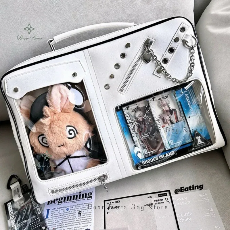 Y2K Ita-Sac à Dos Transparent pour Femme et Fille, Affichage DIY, Bandoulière, Mode, Étudiant, Voyage