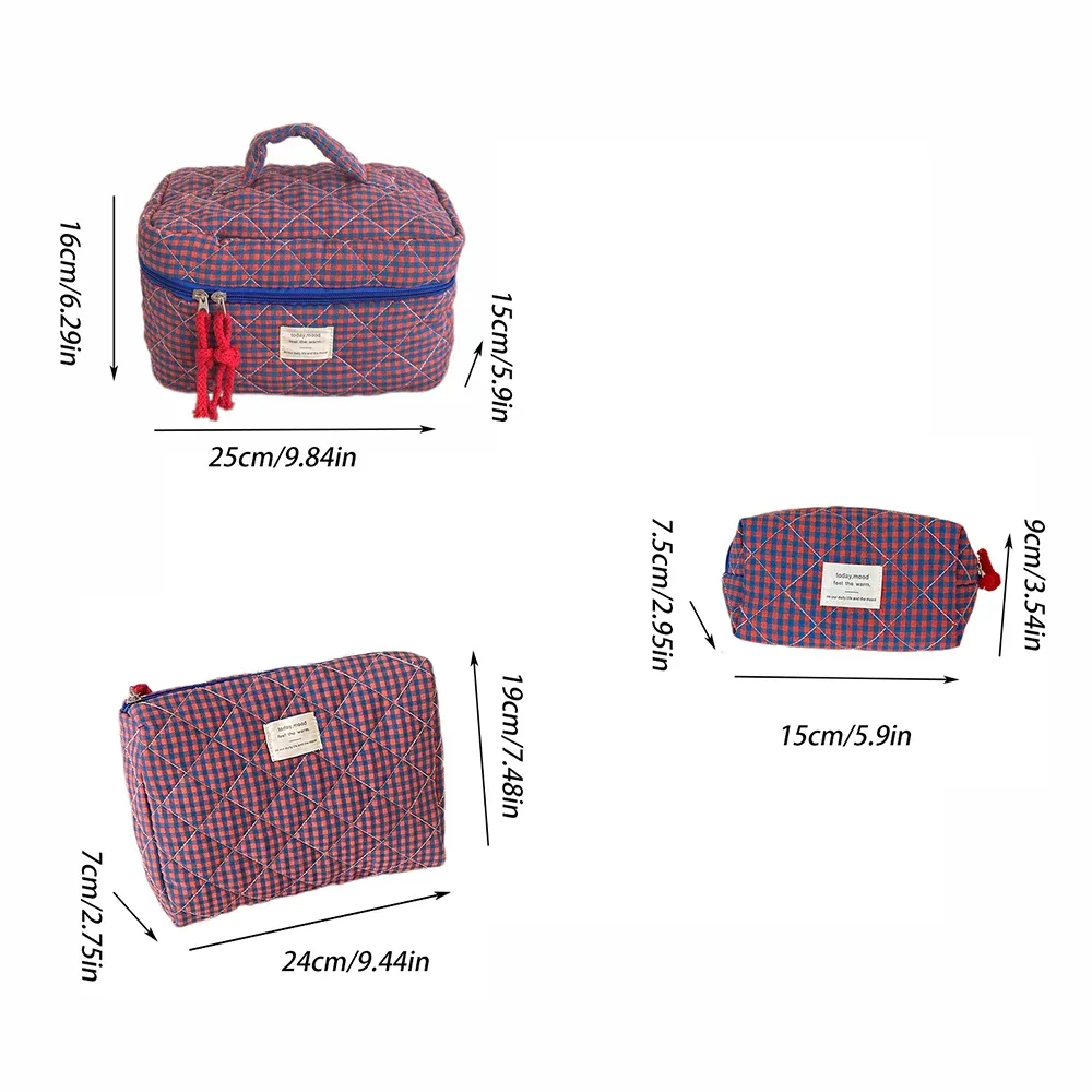 ensemble de 3 sacs pour femmes, sac à cosmétiques classique, grande capacité, pochette de rangement de maquillage de toilette, sac matelassé à fermeture éclair pour dames, vente en gros