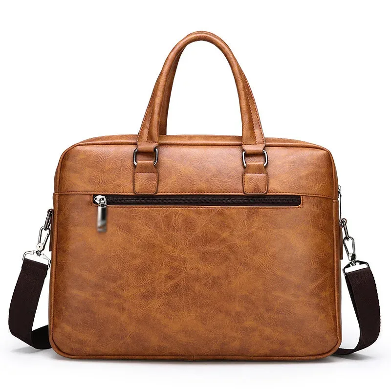 hommes huile cireux cuir antique design noir mallette d'affaires 16 "étui à documents pour ordinateur portable attache sac de messager fourre-tout portefeuille