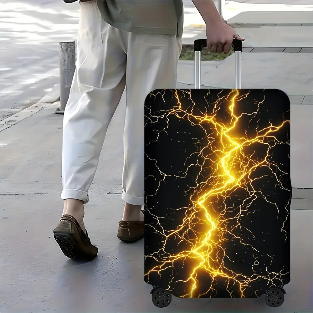 1 housse de bagage à imprimé éclair pour bagages de 18 à 32 pouces ; accessoires de voyage anti-poussière et élastiques pour une protection efficace