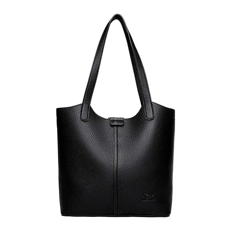 véritable marque haut de gamme en cuir pu souple sac à bandoulière pour femmes sac fourre-tout décontracté femme sac à main conception simple sac à main sac de transport