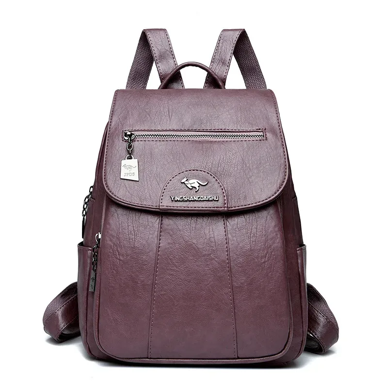 14 "(35 cm) sac à dos en peau de mouton vintage sac d'école pour ordinateur portable sac à dos souple pour femme sac d'école week-end voyage sac à dos