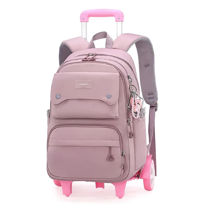 nouveau sac à dos scolaire à roulettes pour enfants, sac à dos à roulettes pour filles, sac à dos à roulettes multifonctionnel