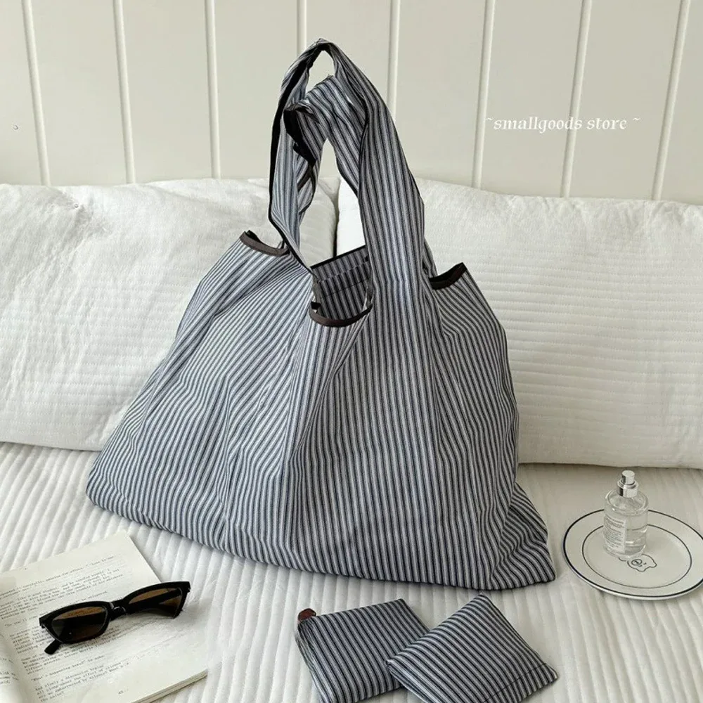 sac de courses portable de grande capacité, sac de courses pliable léger, sac fourre-tout à bandoulière