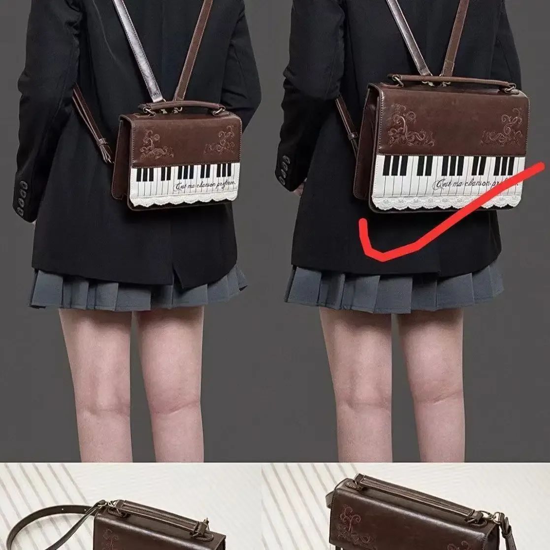 rétro artistique piano femmes sac dentelle bandoulière sac à bandoulière simple sac de transport élégant sac à dos pour fille cadeau 01-bp-gqlsgw